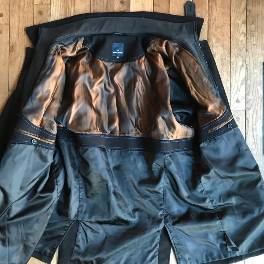 Daniel Hechter Paris Black & Gray Car Coat Winter Jacket Classic Designer